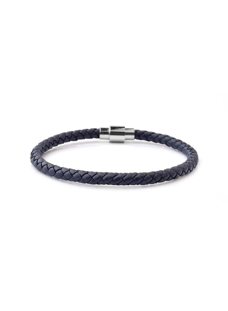 Riblor  Vittorio Leather Bracelet Navy Blue for Men | Best Price UAE